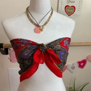 Scarf top red  🍒 wrap top